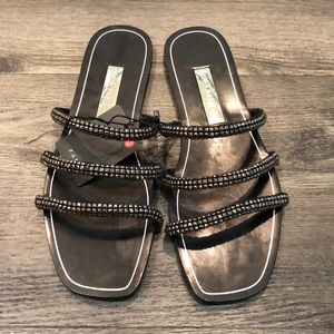 Zara Black Embellished Sandals **NWT**